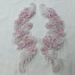 Beaded & Corded Floral Lace Applique Embroidered on 100% Polyester Organza | LaceUSA - 90822N-BP
